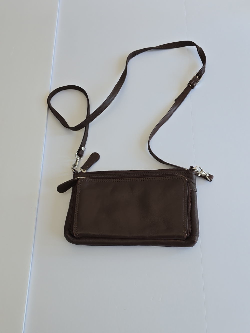 Pielino Cross Body  Bag Strap  Genuine Leather Dark Brown